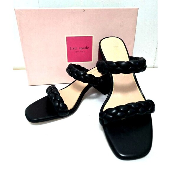 Kate Spade Womens Juniper Double Braided Strap Leather Sandal Black Size… - Picture 6 of 15